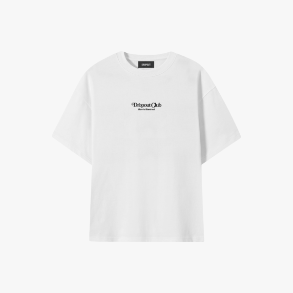 Mockup of the front of the Tasty Poison White T-shirt by Dropout brand