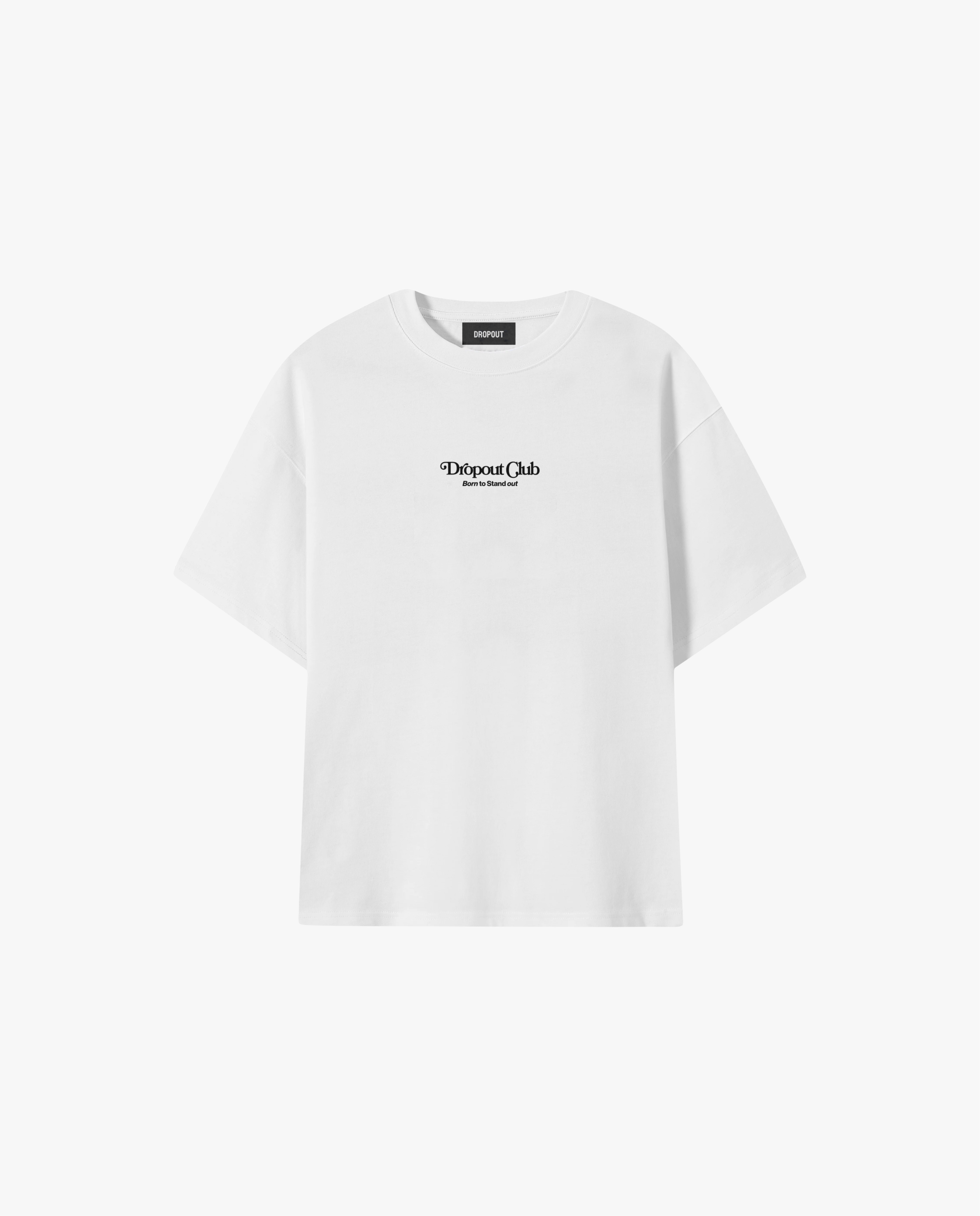 Mockup of the front of the Tasty Poison White T-shirt by Dropout brand