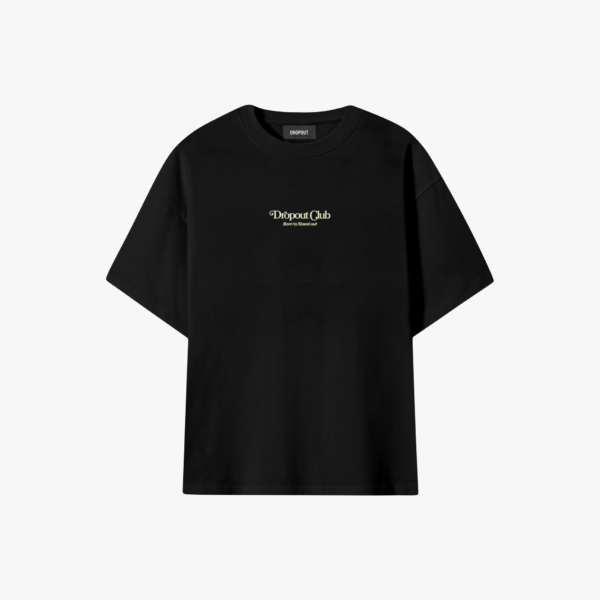 Mockup of the front of the Tasty Poison Black T-shirt by Dropout brand