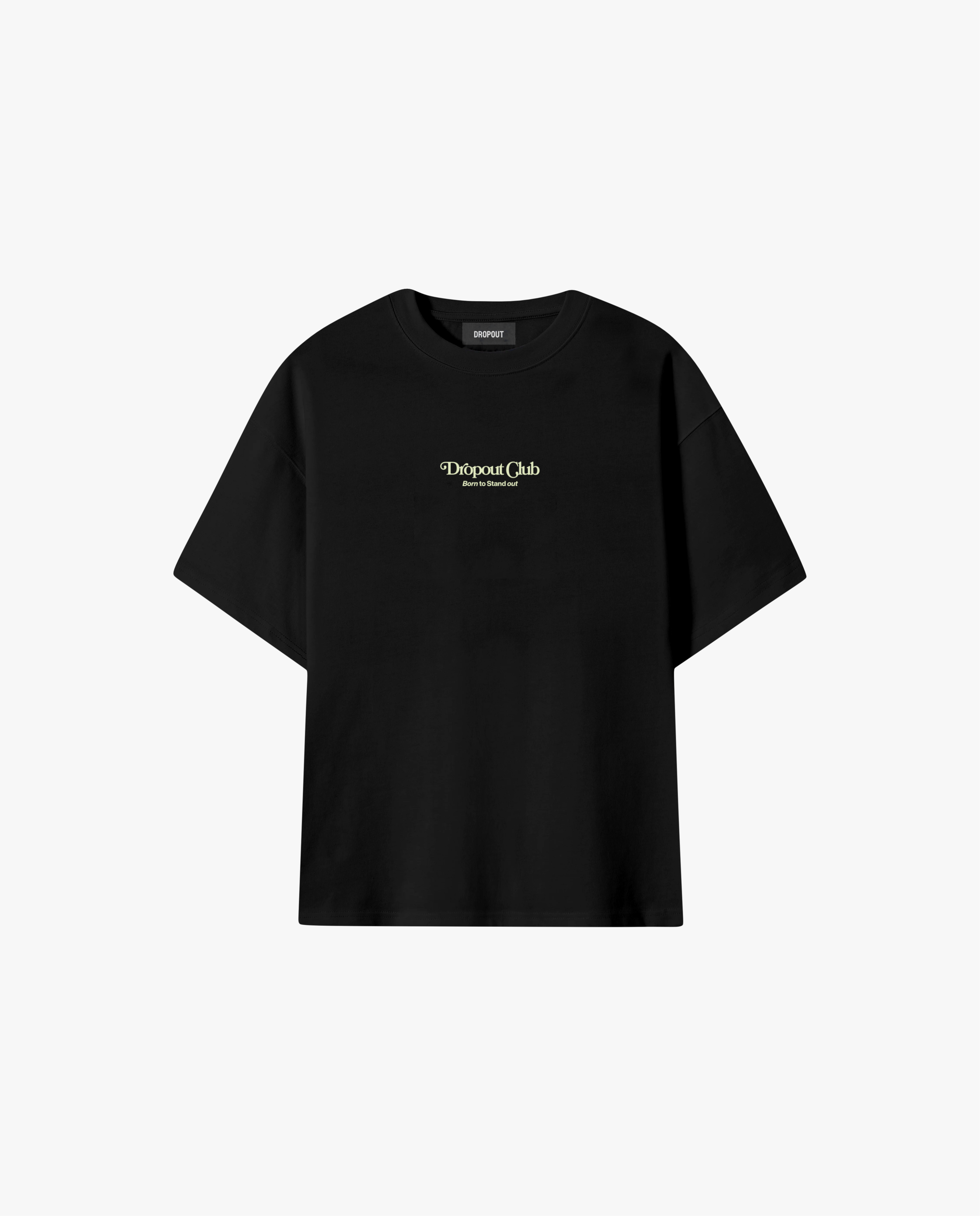 Mockup of the front of the Tasty Poison Black T-shirt by Dropout brand